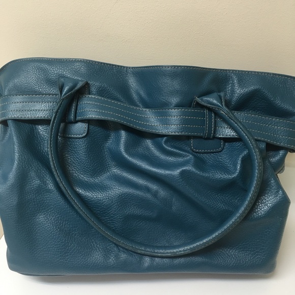Teal blue organizer handbag - Picture 5 of 5